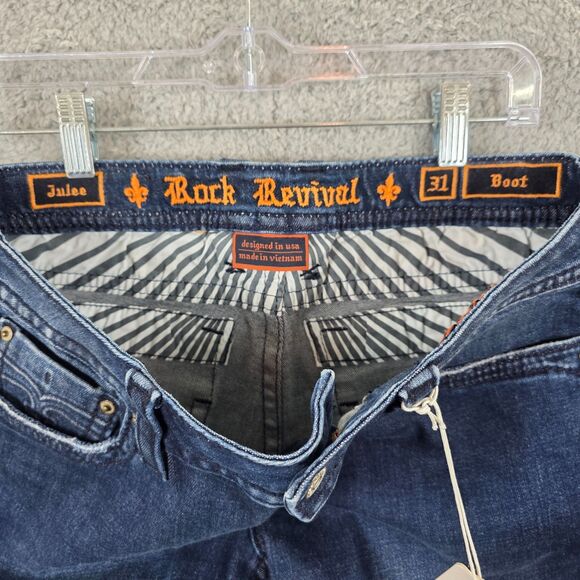NWT Rock Revival Julee Boot Womens Jeans Stretch Blue Denim Size 31 - Picture 4 of 13